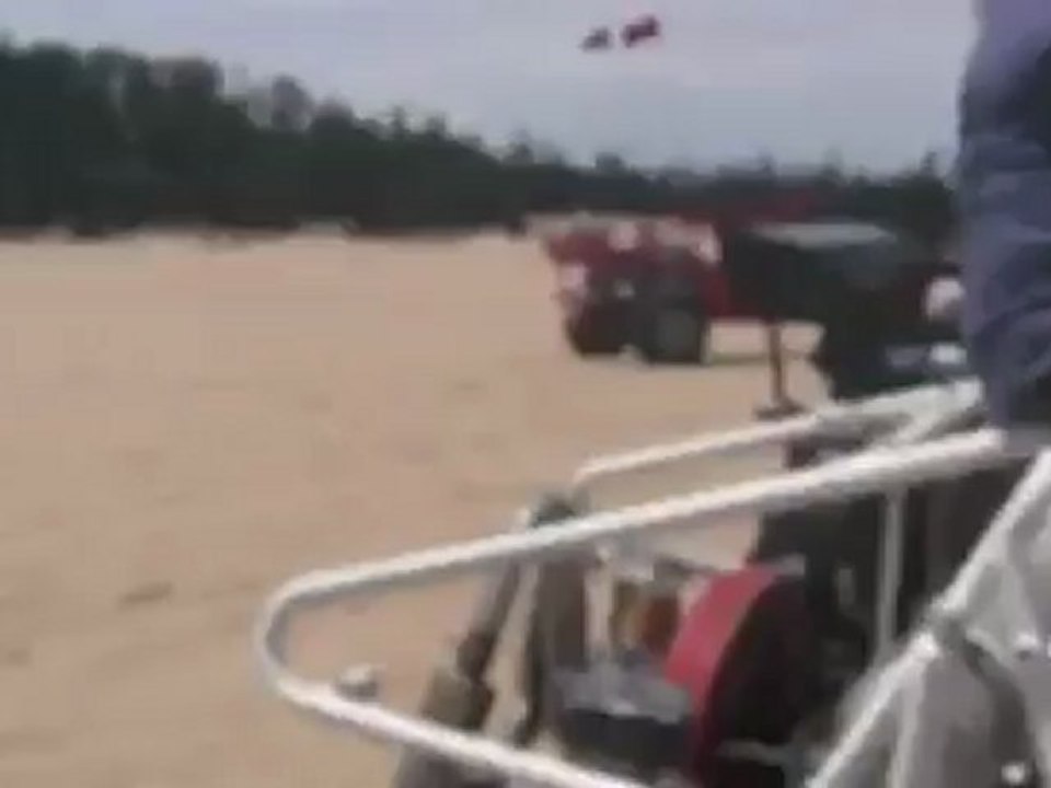 ATV Quad Bike Hydroplaning on Water Stunt