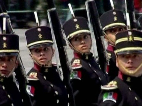 Military parade caps off Mexico's independence celebrations.