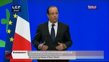 François Hollande : "L'enjeu est de faire de la France la nation de l'excellence environnementale."