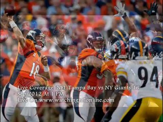 Tampa Bay vs NY Giants Live Online 16 Sep, 2012 1 PM