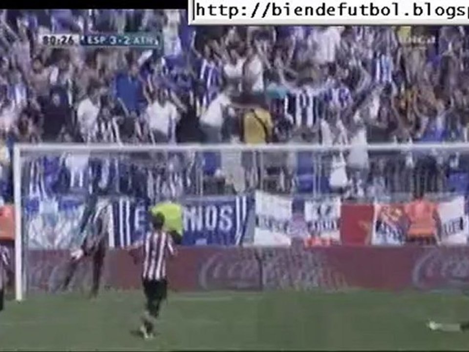 La liga: Espanyol vs Athletic 3-2 Gol de Longo