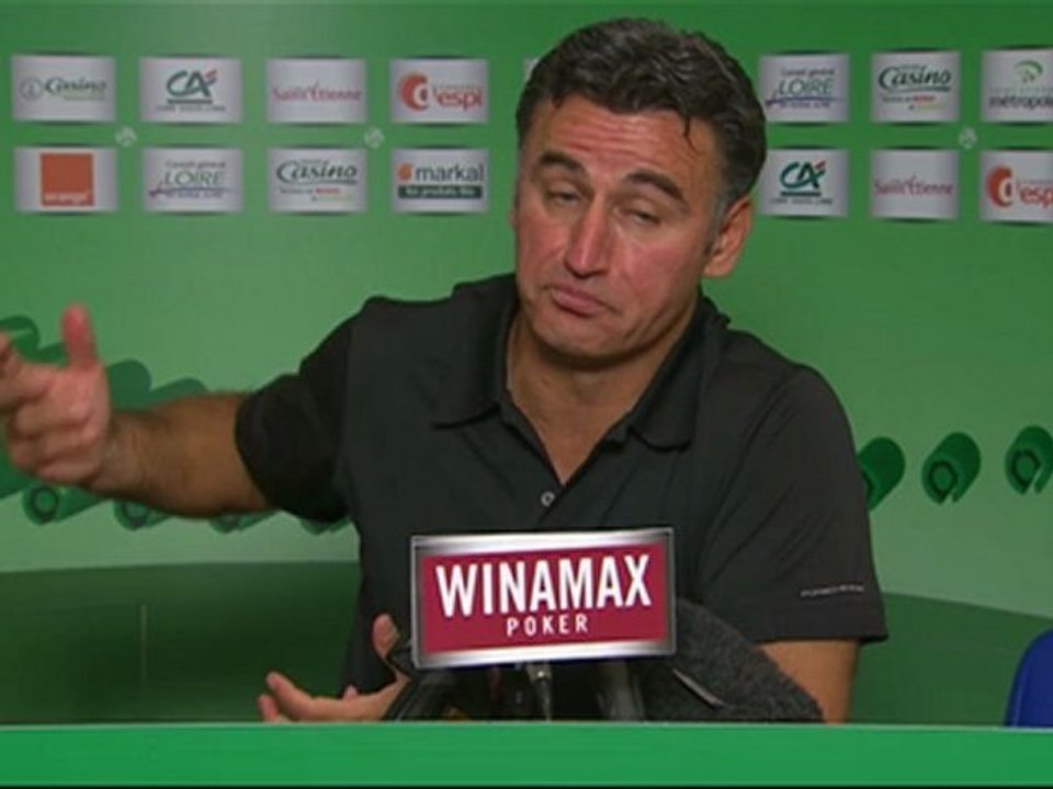 Conférence de presse AS Saint-Etienne - FC Sochaux-Montbéliard : Christophe  GALTIER (ASSE) - Eric HELY (FCSM) - saison 2012/2013