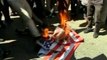 Turkish protesters burn U.S. flag