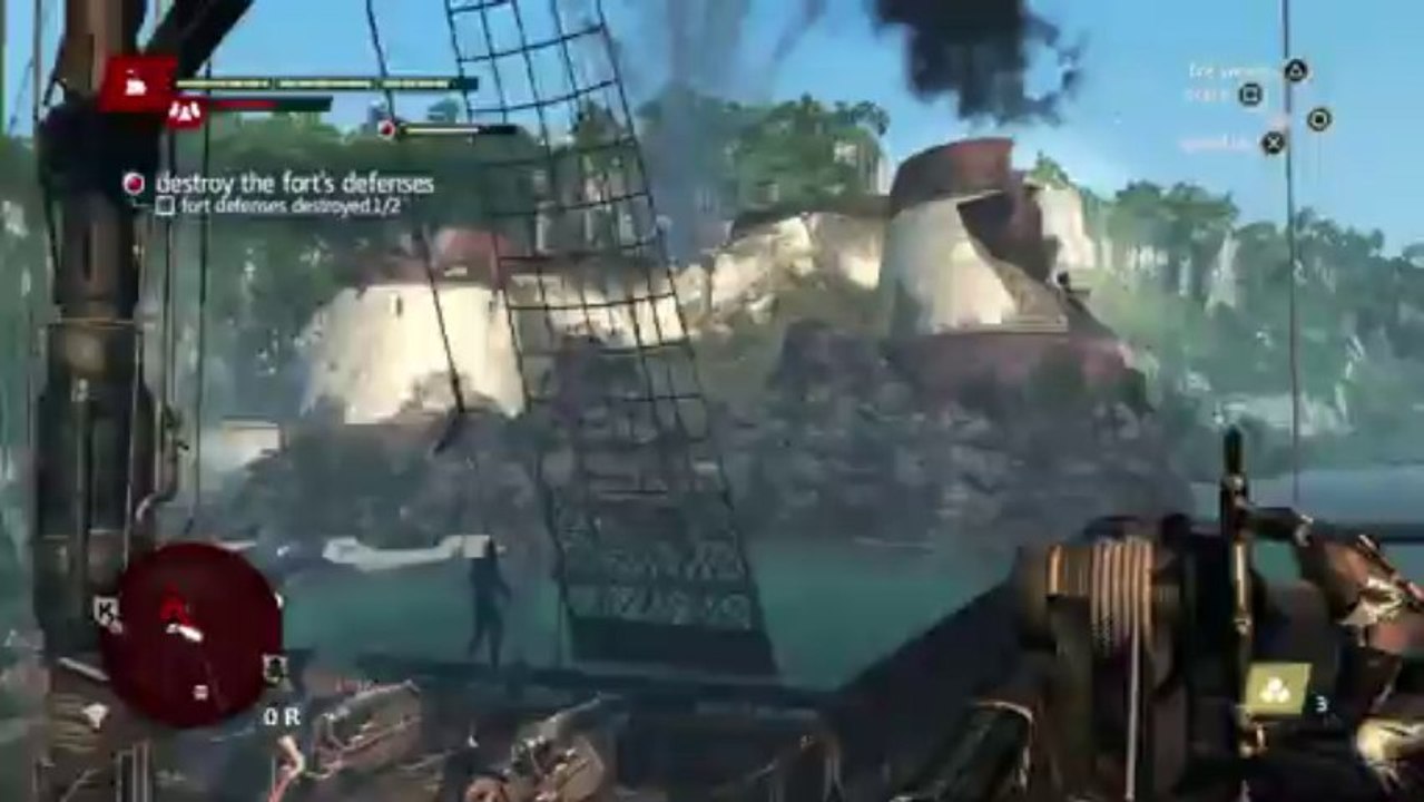 Assassin's Creed 4 Black Flag -GamesCom - Demo Naval Fort Commented Walkthrough