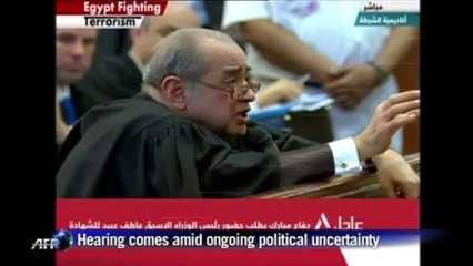 Egypt's Mubarak attends court as trial resumes