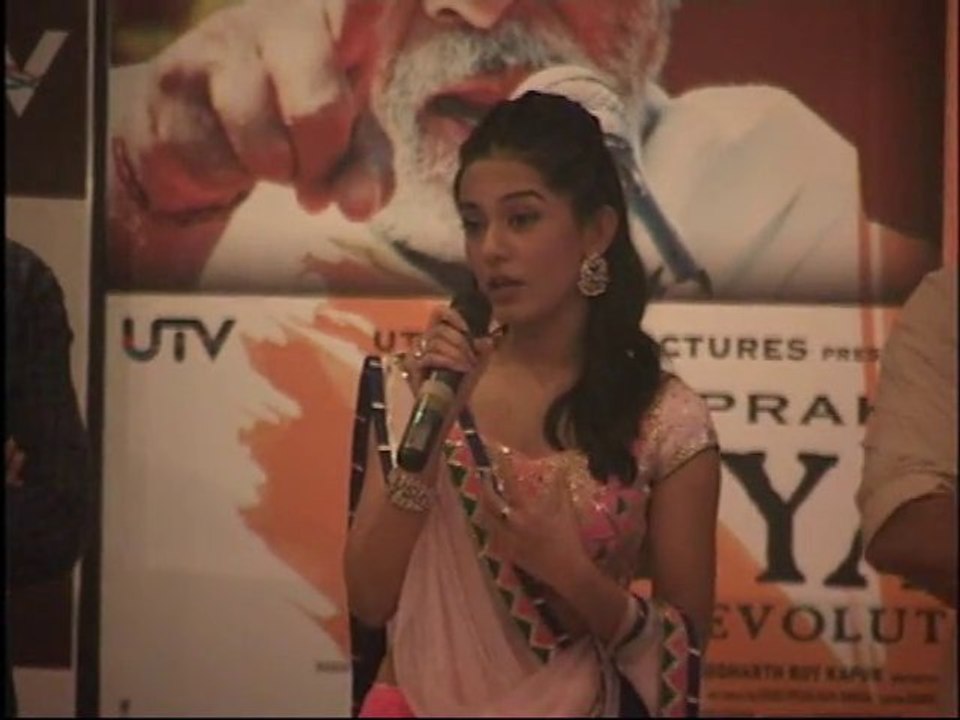 Raw:promotion of film satyagraha with entire starcast