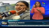 Mujeres colombianas participan en el Paro Nacional Agrario