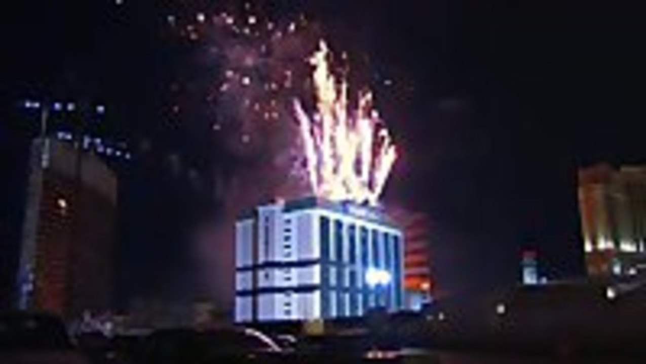 Spectacular Implosion of the New Frontier Hotel in Las Vegas.