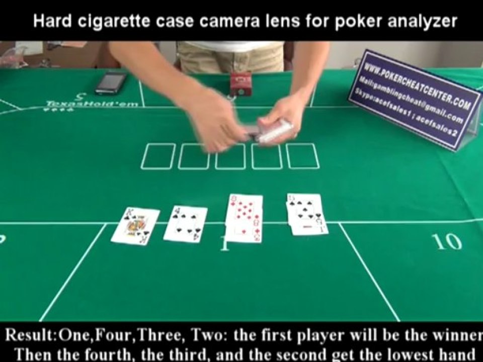 Hard cigarette case camera lens scanner helps cheat at Texas Omaha hold'em