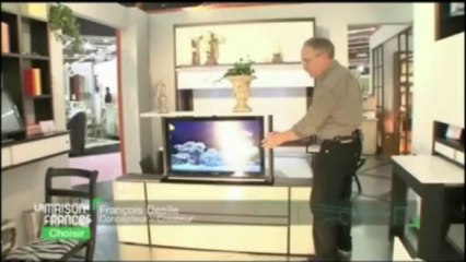 Meuble TV écran plat escamotable télécommandé - François Desile 