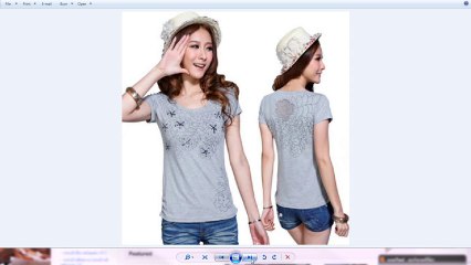 เสื้อยืดเกาหลี นำเข้า ไซส์XL สีเทา - พร้อมส่งBO7003 ราคา670บาท