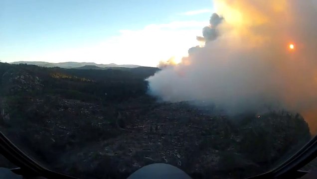 Terrible and massive fire filmed with Airplane.