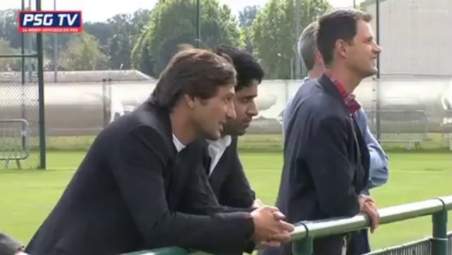 N. El Khelaifi et Leonardo au Camp des Loges