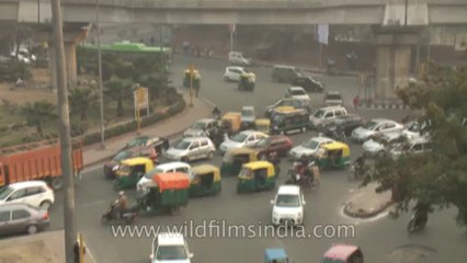 Karol bagh-Hanuman statue-metro train-traffic-5