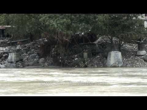 Lakshman Jhula Rishikesh has few commuters crossing it post the floods