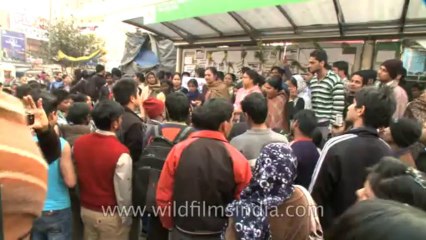 Protest at Munirka bus stop-2