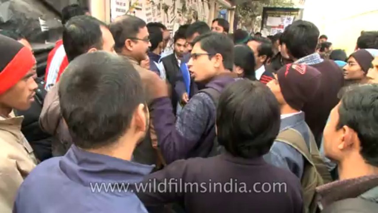 Protest at Munirka bus stop-4