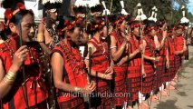 Nagaland-hornbill festival-Sangtam cultural troop welcoming the chief guest-4
