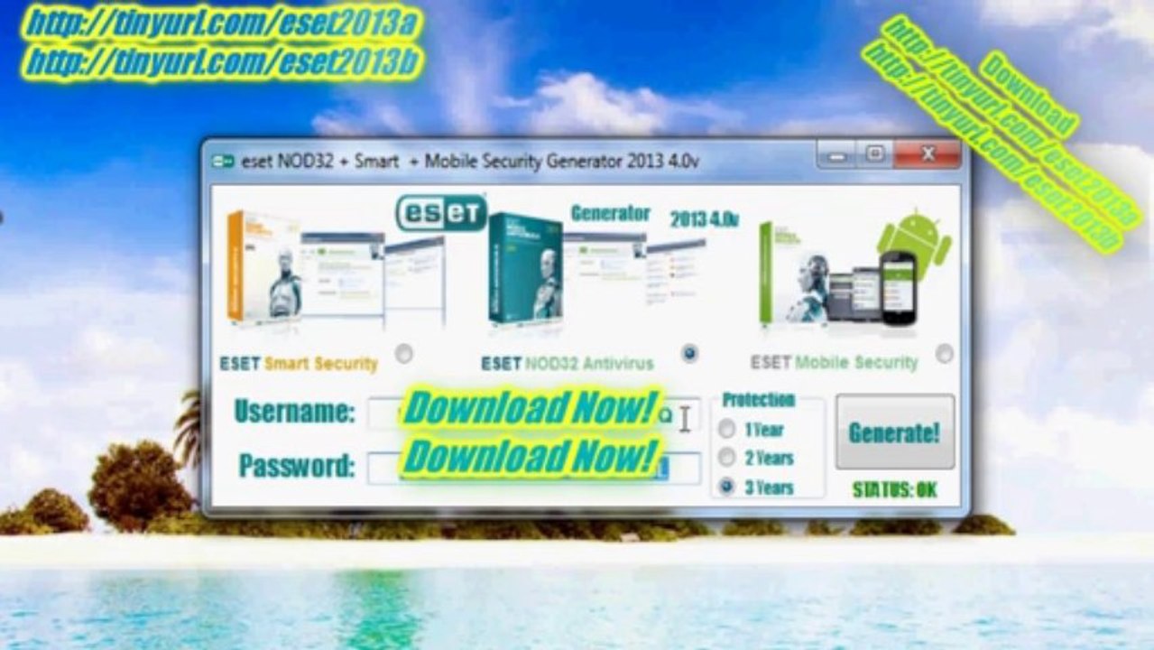 eset NOD32 + Smart  + Mobile Security 6 Generator 2013 4.0v New