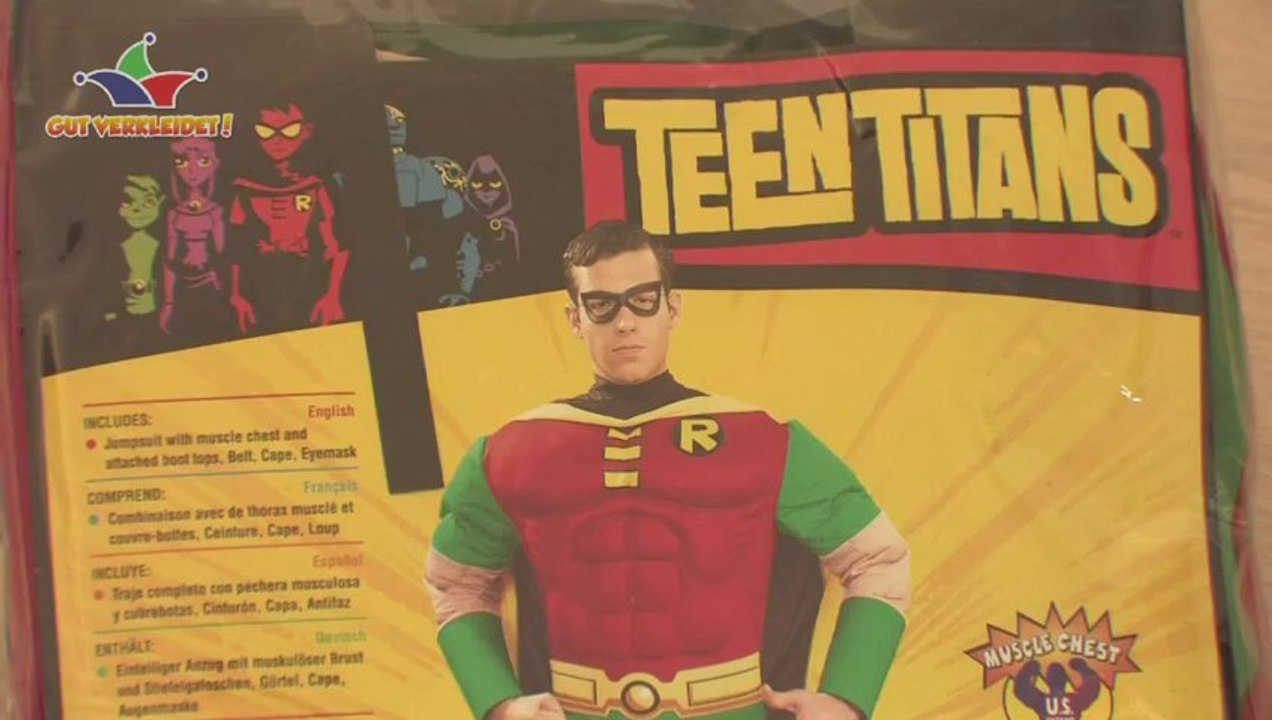 Robin Kostüm von Batman und Robin mit Brustpanzer