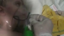 Chemical attacks on Syria. Children Diying. Sarín