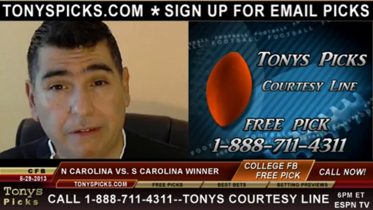 South Carolina Gamecocks vs. North Carolina Tar Heels Pick Prediction NCAA College Football Odds Preview 8-29-2013