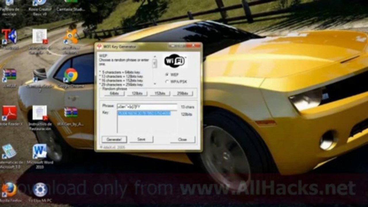 ▶ Wi-Fi Password Hack - Wireless key Generator (128 an 256 bits ) V1.0 UPDATED 2013 Direct download !
