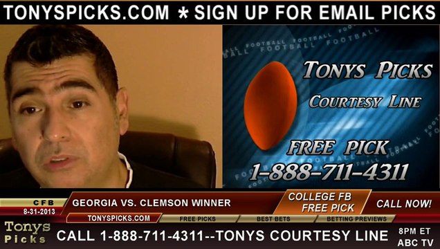 Clemson Tigers vs. Georgia Bulldogs Pick Prediction NCAA College Football Odds Preview 8-31-2013