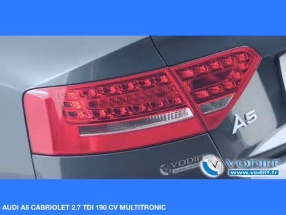 VODIFF : AUDI OCCASION ALSACE : AUDI A5 CABRIOLET 2.7 TDI 190 CV MULTITRONIC