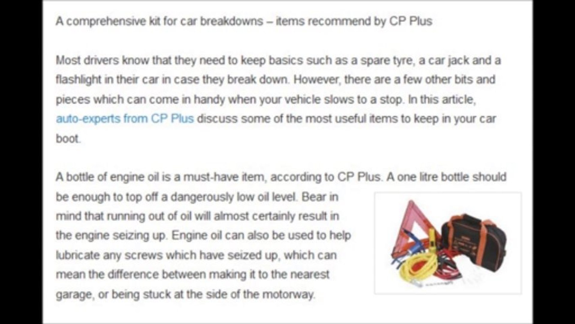 ⁣CP Plus - Breakdown advice