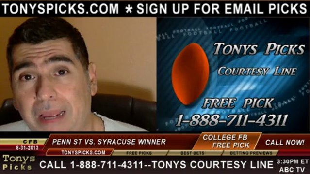 Syracuse Orange vs. Penn St Nittany Lions Pick Prediction NCAA College Football Odds Preview 8-31-2013