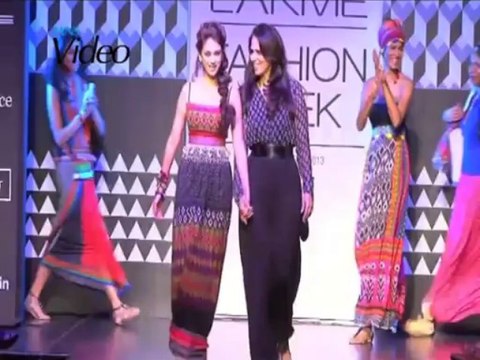 Aditi walks the ramp for Anita Dongre