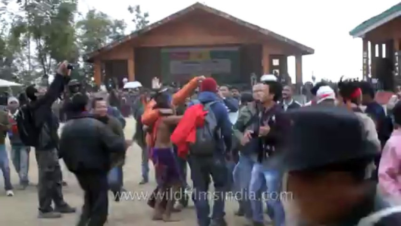 Nagaland-hornbill festival-crowds dancing-2