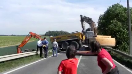 Accident sur la N64 à Braives entre 2 tracteurs et 3 voitures