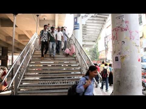 Commuters Exit from the Exit Gate of Laxmi Nagar Metro