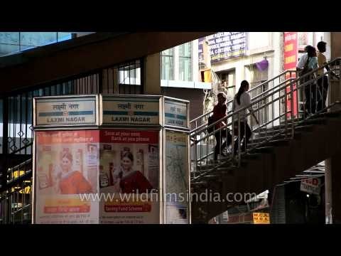 Commuters on the Laxmi Nagar Metro