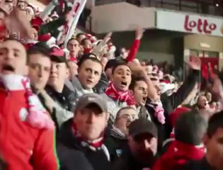 Entrée des joueurs de Mons sur le terrain