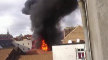 Incendie entrepot meubles a Molenbeek