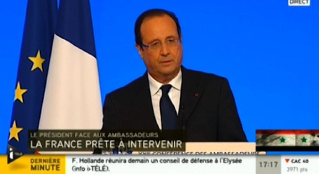 Syrie : Hollande veut punir ceux qui ont pris la décision de gazer
