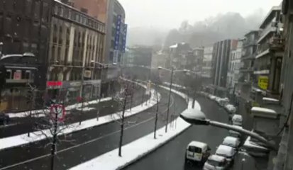 Liège: les premières neiges de 2012