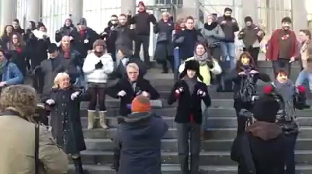 Bruxelles: flashmob au Botanique sur la Danse des canards (1)