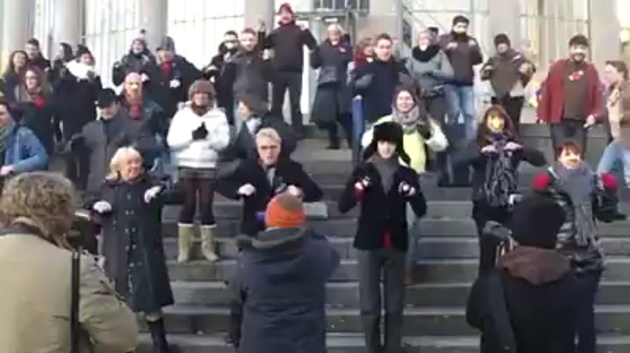 Bruxelles: flashmob au Botanique sur la "Danse des canards" (1)