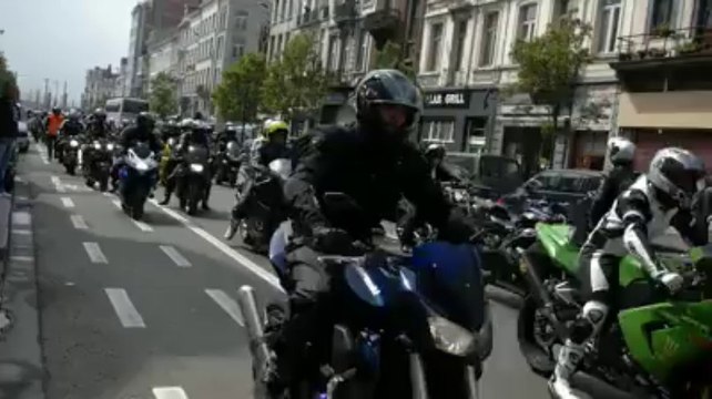 Manifestation de motards à Bruxelles