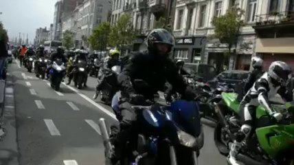Manifestation de motards à Bruxelles