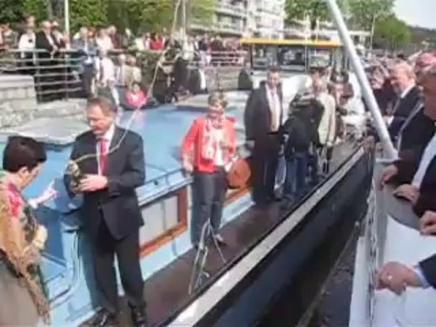 Inauguration du bateau école Province de Liège 1 et 2 à Huy