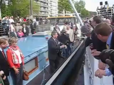 Inauguration du bateau de la Province Liège 1 et Liège 2 à Huy