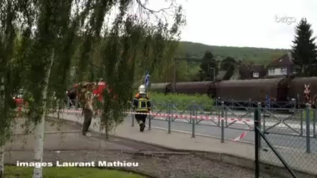 Godinne: colision entre deux trains de marchandises