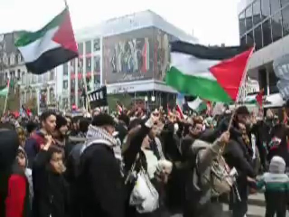 Manifestation pro-Palestine dans le centre-ville de Bruxelles