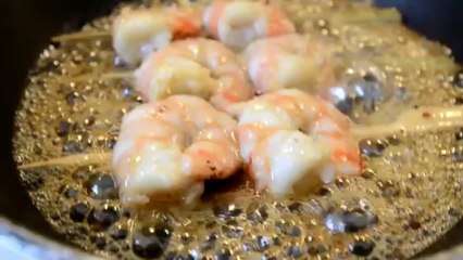 Gambas snackées au Combawas et Miel par Georges Gotrand - 1 appellation, 1 recette