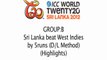Sri Lanka Women vs  West Indies Women, WT20, 2012